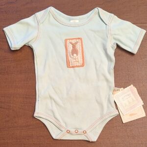 Bunnies by the Bay Soft Blue Bodysuit with Bunny Patch